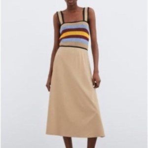 Zara Crochet Stripe Dress - Small